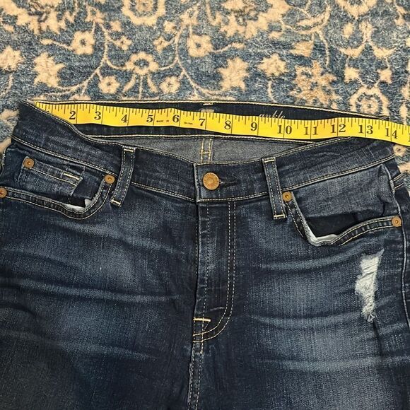 7 For All Mankind Distressed Ripped Denim Ankle Gwenevere Jeans Contemporary - Picture 5 of 12